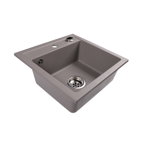 Zlewozmywak granitowy 1 komorowy nablatowy Ela szary